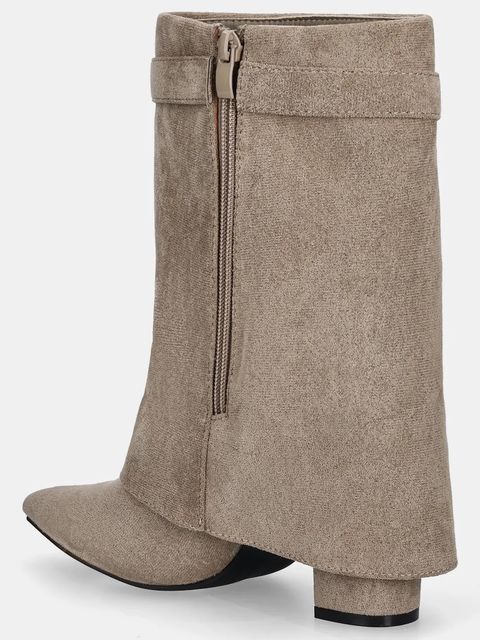 Answear.LAB botki kolor brązowy na słupku lekko ocieplone