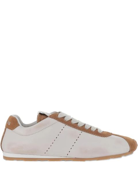 Miu Miu perforated suede leather sneakers - White - zdjęcie produktu nr 1