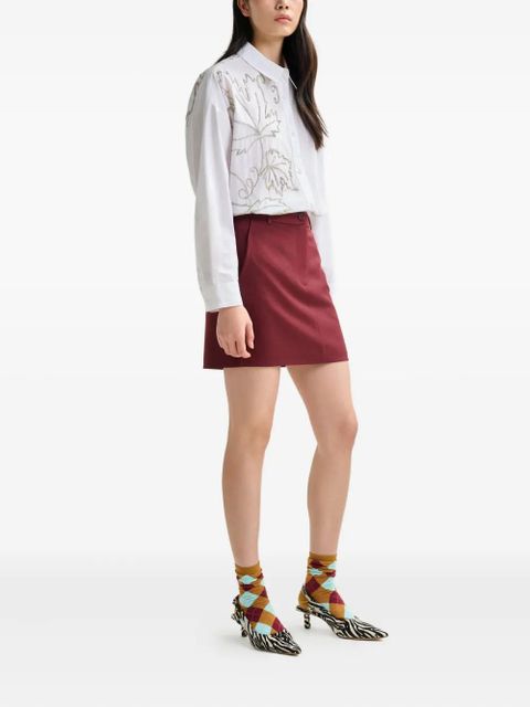 Essentiel Antwerp button-fastening mini skirt - Red