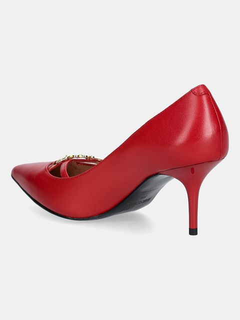 Love Moschino szpilki skórzane kolor czerwony JA10277G1NIA0500