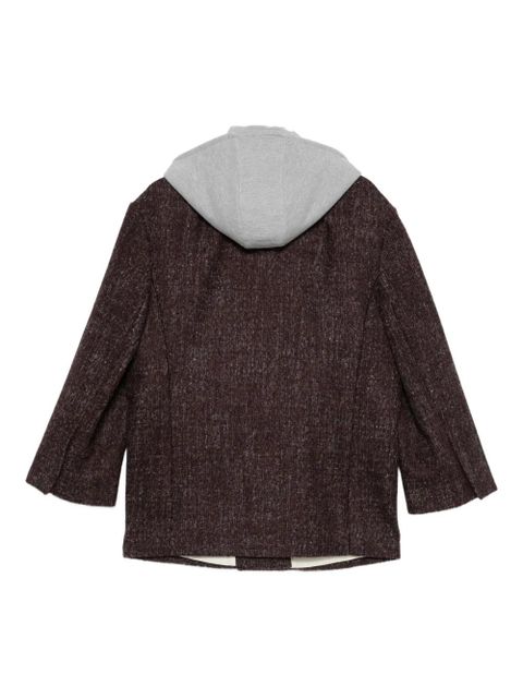 Alysi hooded tweed coat - Red