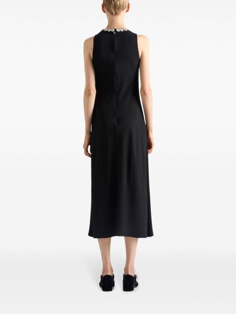 Prada embroidered midi dress - Black