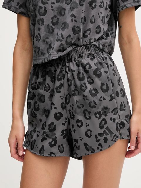 adidas Performance szorty treningowe damskie kolor szary wzorzyste high waist JN2641 - zdjęcie produktu nr 1