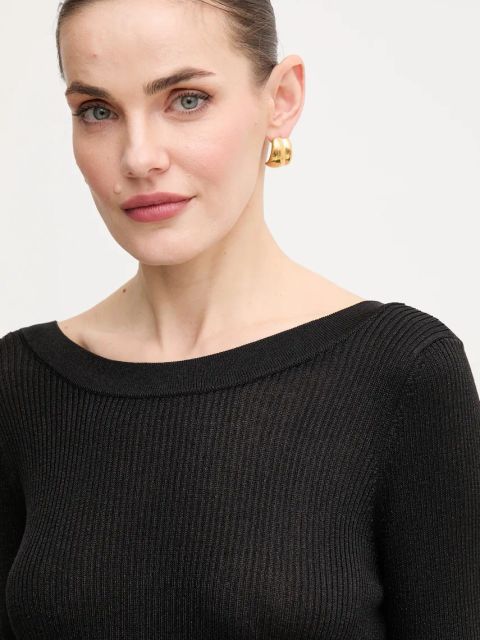 Luisa Spagnoli sweter damski kolor czarny lekki 100011