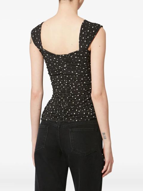 ISABEL MARANT polka-dot gathered Gemina top - Black