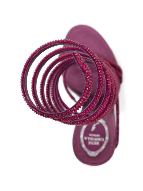 René Caovilla embellished spiral sandals - Red