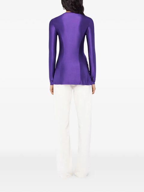 Rabanne draped snap-fastening top - Purple