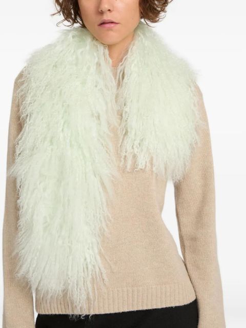 Yves Salomon lambwool scarf - Green