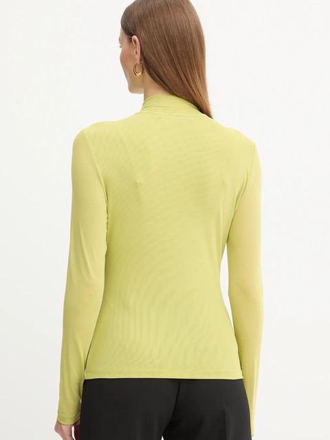 Karl Lagerfeld bluzka damska kolor zielony gładka A4W17044