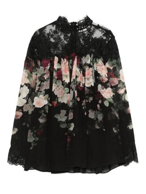 ZIMMERMANN lace-trimmed floral blouse - Black - zdjęcie produktu nr 1