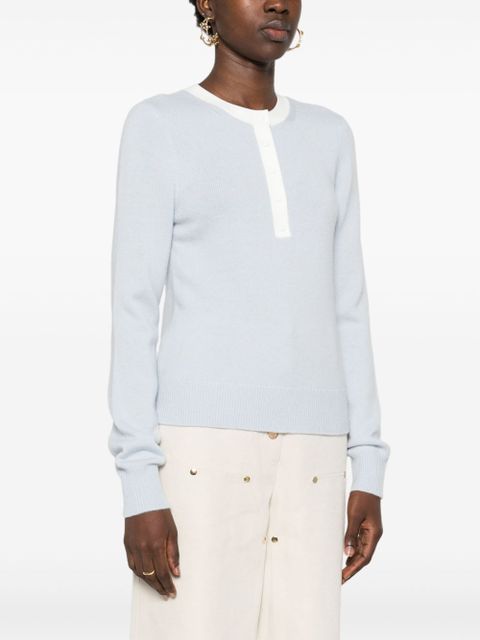 SANDRO Henley-neck sweater - Blue