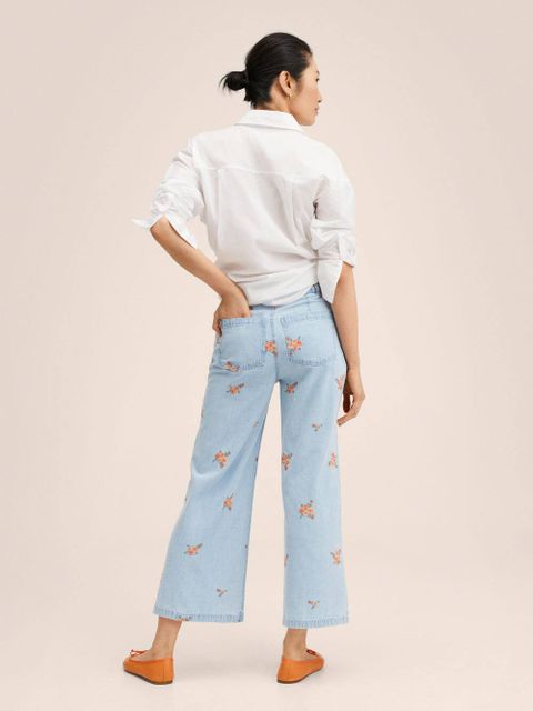 Dżinsy culotte z haftem