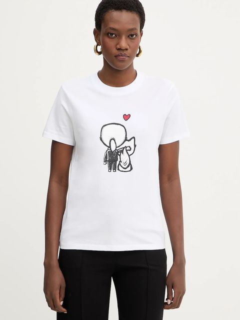 Karl Lagerfeld t-shirt bawełniany IKON damski kolor biały B1W17038 - zdjęcie produktu nr 1