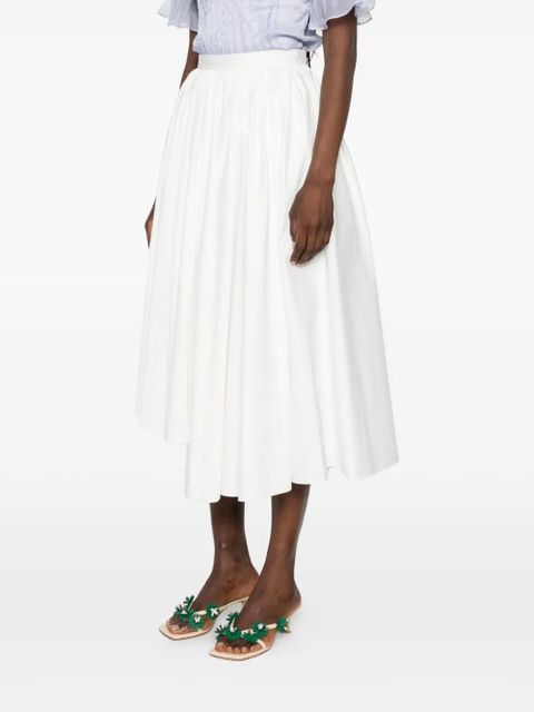 Self-Portrait pleated asymmetrical skirt - White