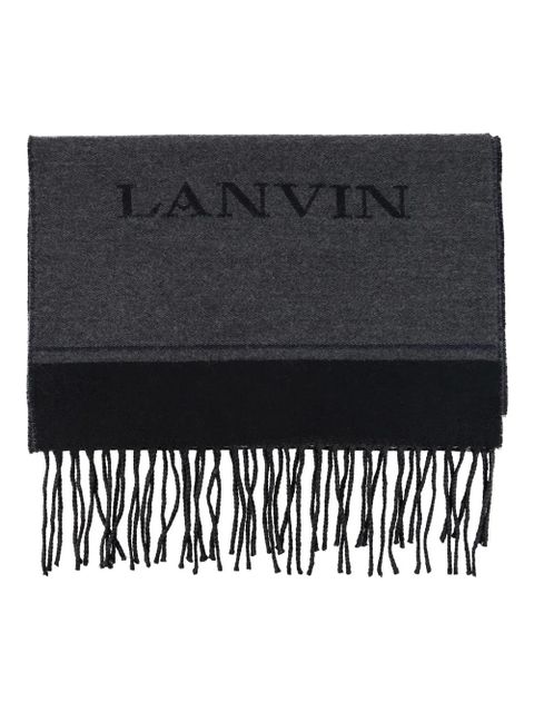 Lanvin logo fringed scarf - Grey - zdjęcie produktu nr 1
