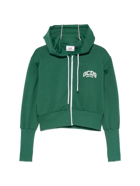 GCDS zip-up logo-print hoodie - Green - zdjęcie produktu nr 1