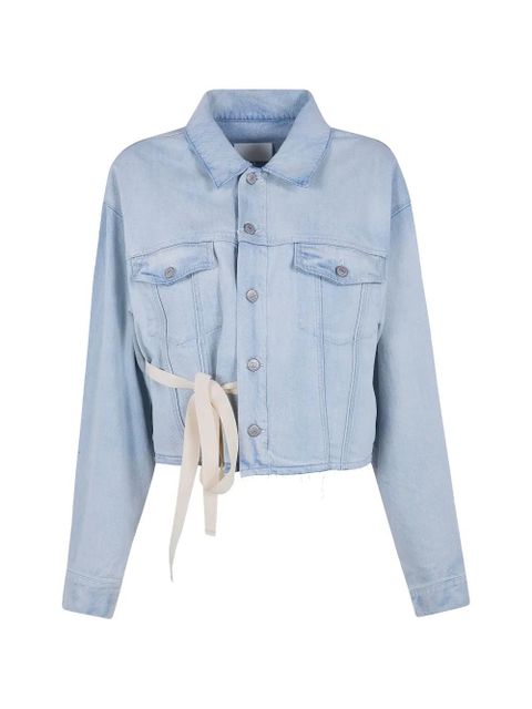 MM6 Maison Margiela raw-hem denim jacket - Blue - zdjęcie produktu nr 1