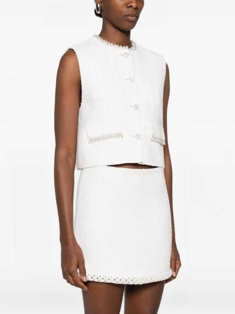 Maje crystal-embellished vest - Neutrals