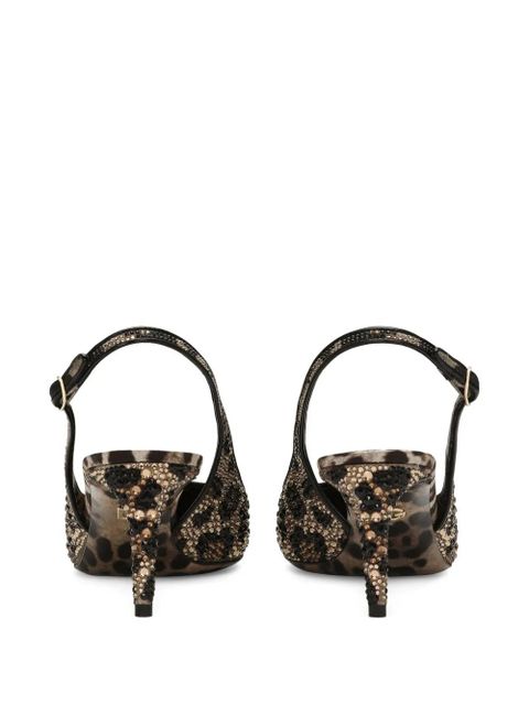 Dolce & Gabbana 60mm leopard-print slingback pumps - Brown - zdjęcie produktu nr 2