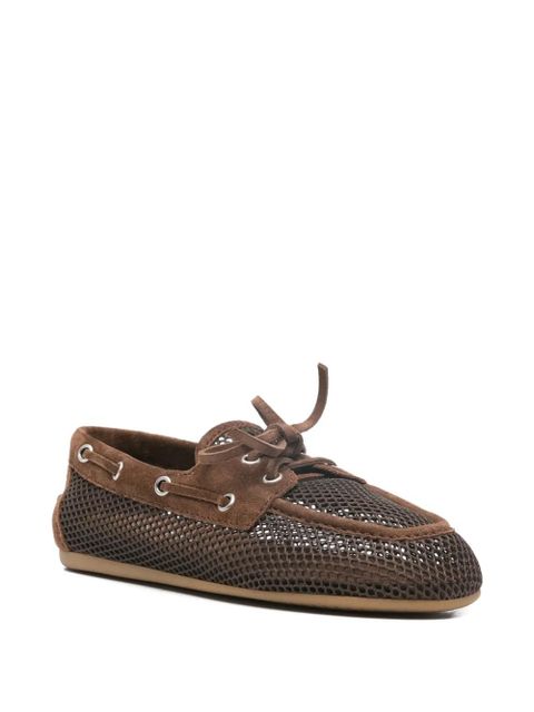 Miu Miu eyelet tie loafers - Brown - zdjęcie produktu nr 2