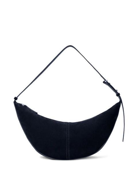 Proenza Schouler Slide crescent-shaped suede shoulder bag - Blue - zdjęcie produktu nr 1