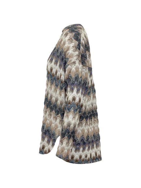 Missoni zigzag-knit metallic blouse - Neutrals
