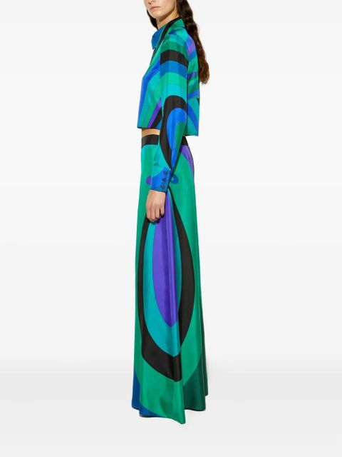 PUCCI Maddalena-print wide-leg trousers - Green