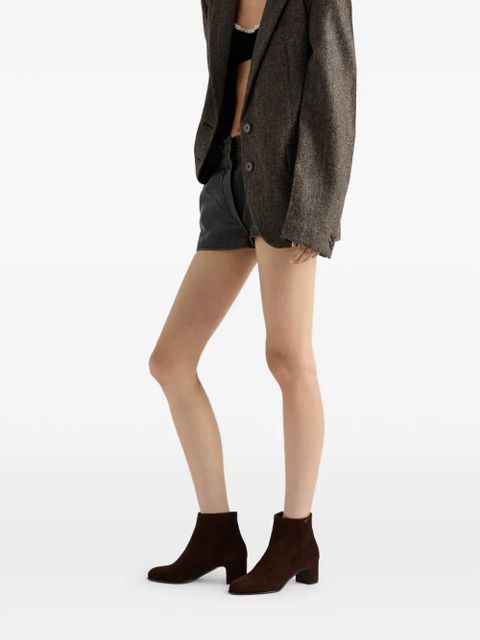 Prada 55mm side-zip leather boots - Brown