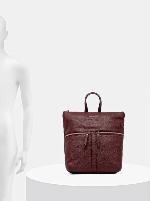 Geox plecak skórzany IRENIE damski kolor bordowy duży gładki D25JVA 00046