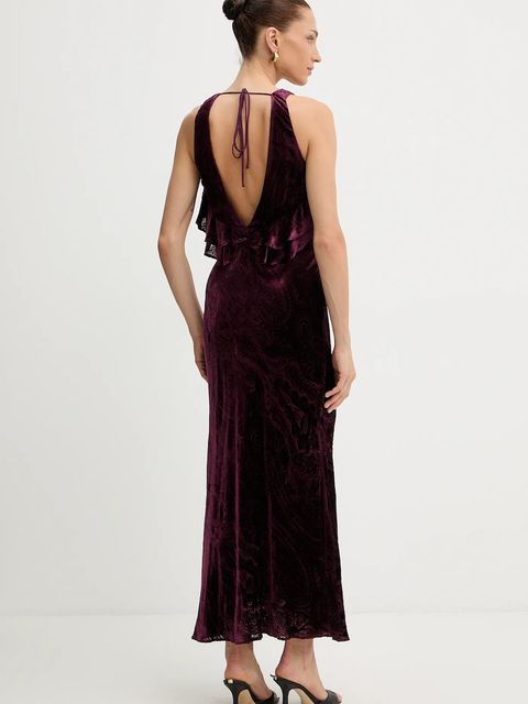 Twinset sukienka z dodatkiem jedwabiu kolor fioletowy 252TS2321