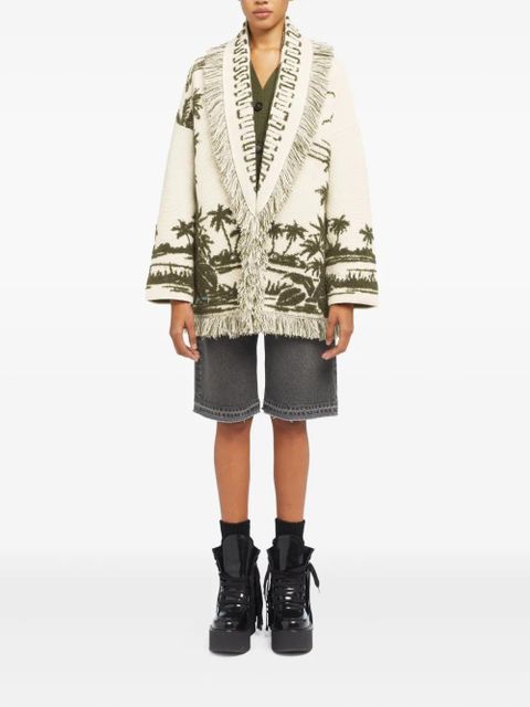 Alanui palm-tree fringe cardigan - Neutrals