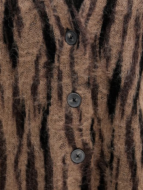 Sisley kardigan z dodatkiem moheru damski kolor brązowy 1TQIL602Y