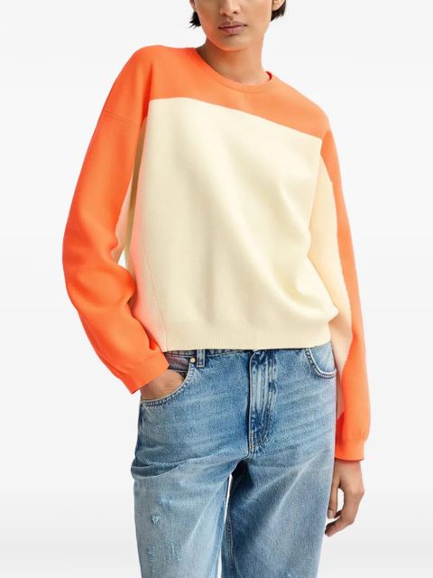 Essentiel Antwerp two-tone ribbed-cuff sweatshirt - Neutrals