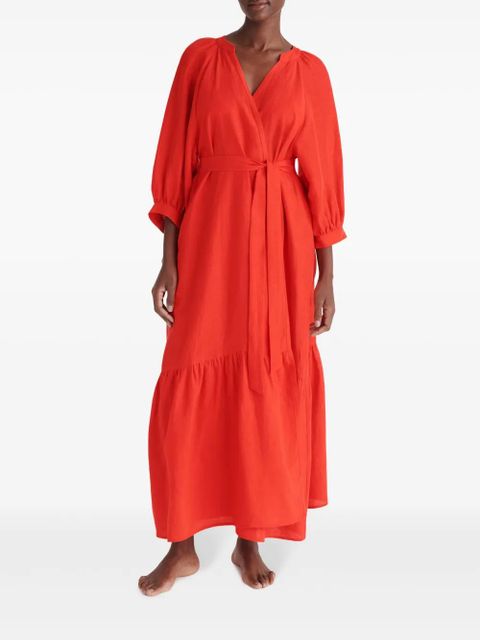 ERES Joie linen wrap dress - Red