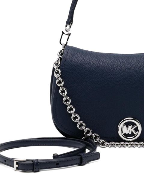 Michael Kors Medium Nolita l eather chain logo shoulder bag - Blue