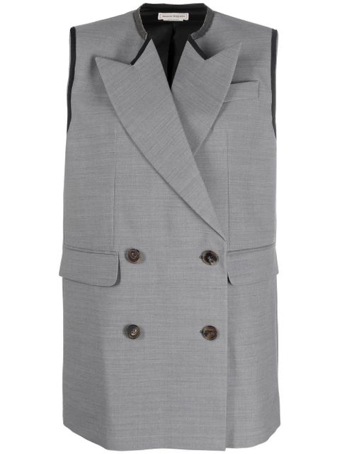 Alexander McQueen peak lapels double-breasted vest - Grey - zdjęcie produktu nr 1