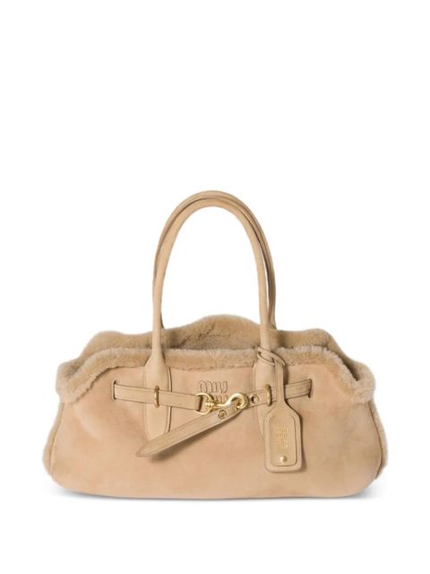 Miu Miu Aventure shearling tote bag - Brown - zdjęcie produktu nr 1