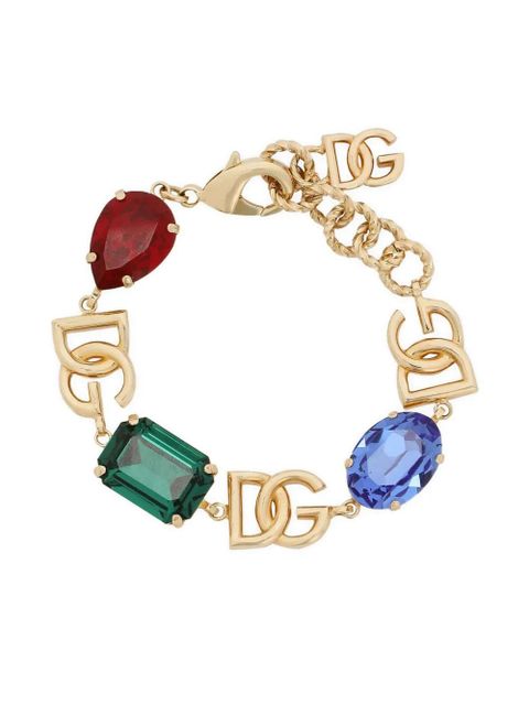 Dolce & Gabbana logo-charm crystal-embellished bracelet - Gold - zdjęcie produktu nr 1
