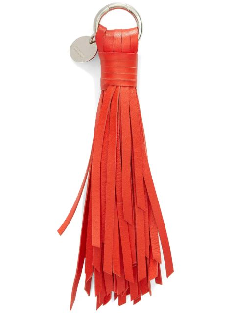 Jil Sander fringed leather keyring - Orange
