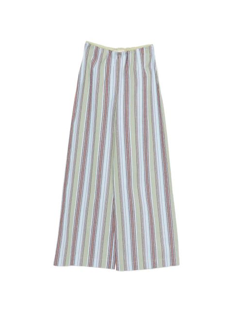 Faithfull the Brand Lane striped-pattern palazzo pants - Green - zdjęcie produktu nr 1