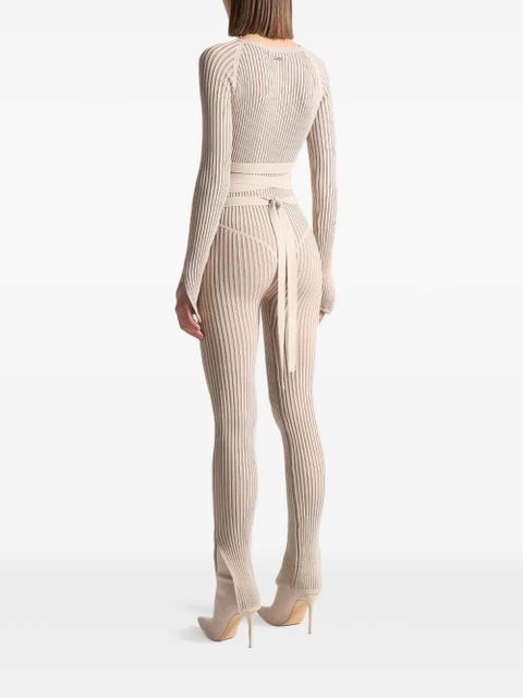 Manière De Voir knitted tie jumpsuit - Neutrals - zdjęcie produktu nr 2