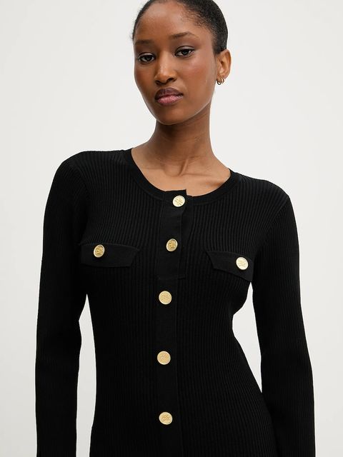 Karl Lagerfeld sukienka kolor czarny midi dopasowana A3W13038