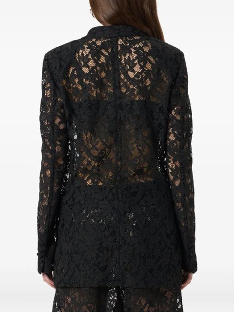Blumarine single-breasted floral-lace blazer - Black