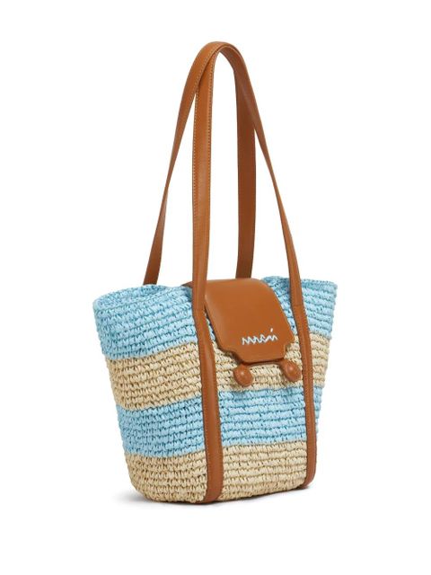 Marni logo-embroidered bag - Blue