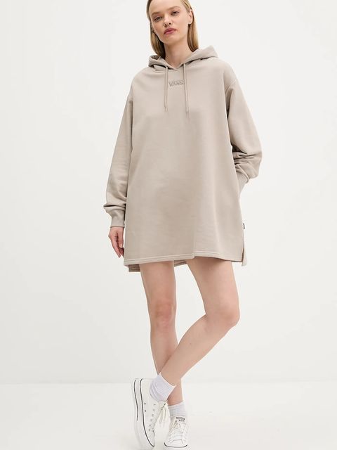 Vans bluza damska kolor beżowy z kapturem gładka VN000RD27D61 - zdjęcie produktu nr 2