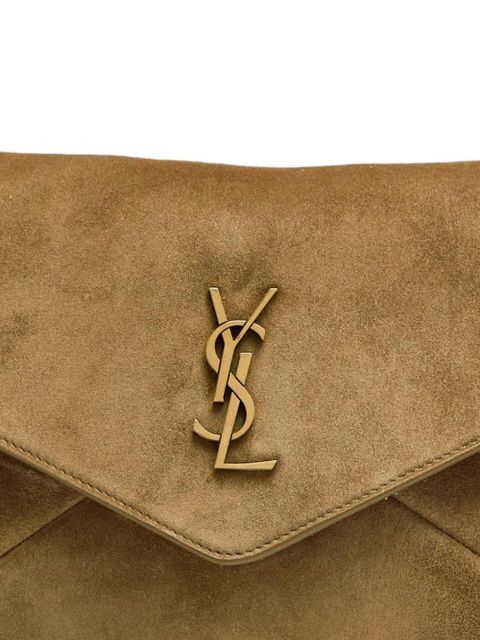 Saint Laurent logo-plaque envelope clutch bag - Brown - zdjęcie produktu nr 2