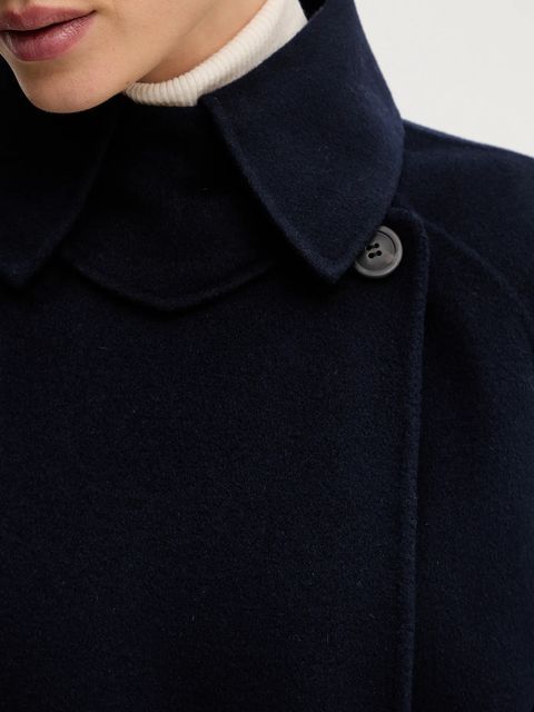 Weekend Max Mara płaszcz wełniany CADINE kolor granatowy 2525016022600