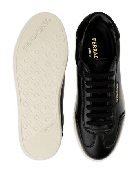 Ferragamo suede-panel leather sneakers - Black