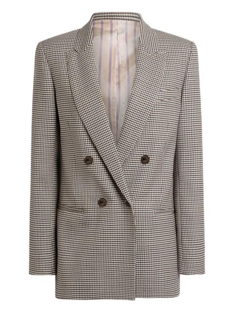ETRO double-breasted gingham blazer - Brown - zdjęcie produktu nr 1