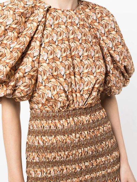 Acler Brooks graphic-print dress - Brown